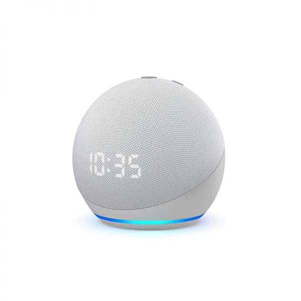 Amazon: Echo Dot 4 + Reloj y Alexa Glacier White – ORCAM